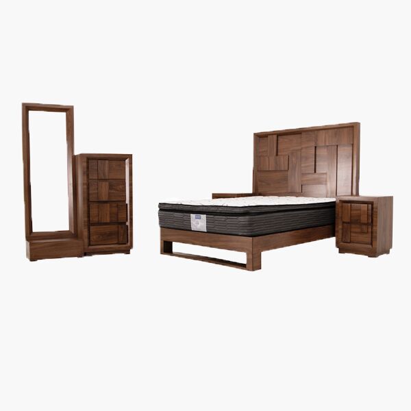 Recámara Matrimonial Palermo Nogal Recámara Matrimonial Palermo Nogal - MDF UV grabado en color Nogal, Agarraderas de seguridad