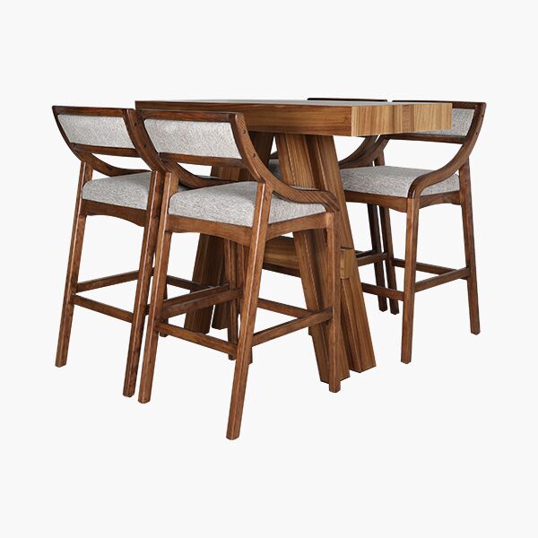 Zafiro Desayunador Montaje 45 Comedor Alto Zafiro Parota Palermo - Mesa: Chapa de Parota