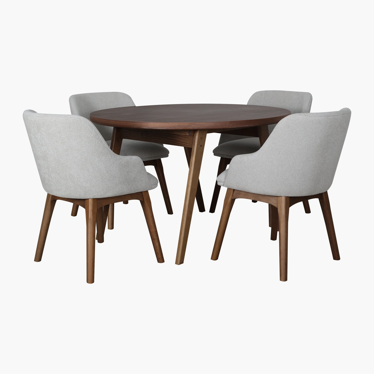 Comedor Balam_13 Comedor Balam - Cubierta de chapa de nogal, estructura de pino sólido tono nogal, tapizado en...