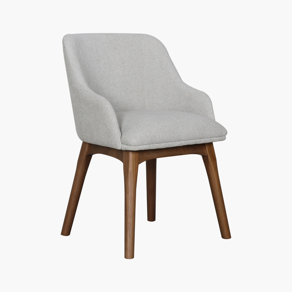 Silla Nandi_10 Silla Nandi - Madera sólida tono parota, tela tono Latte de alta durabilidad