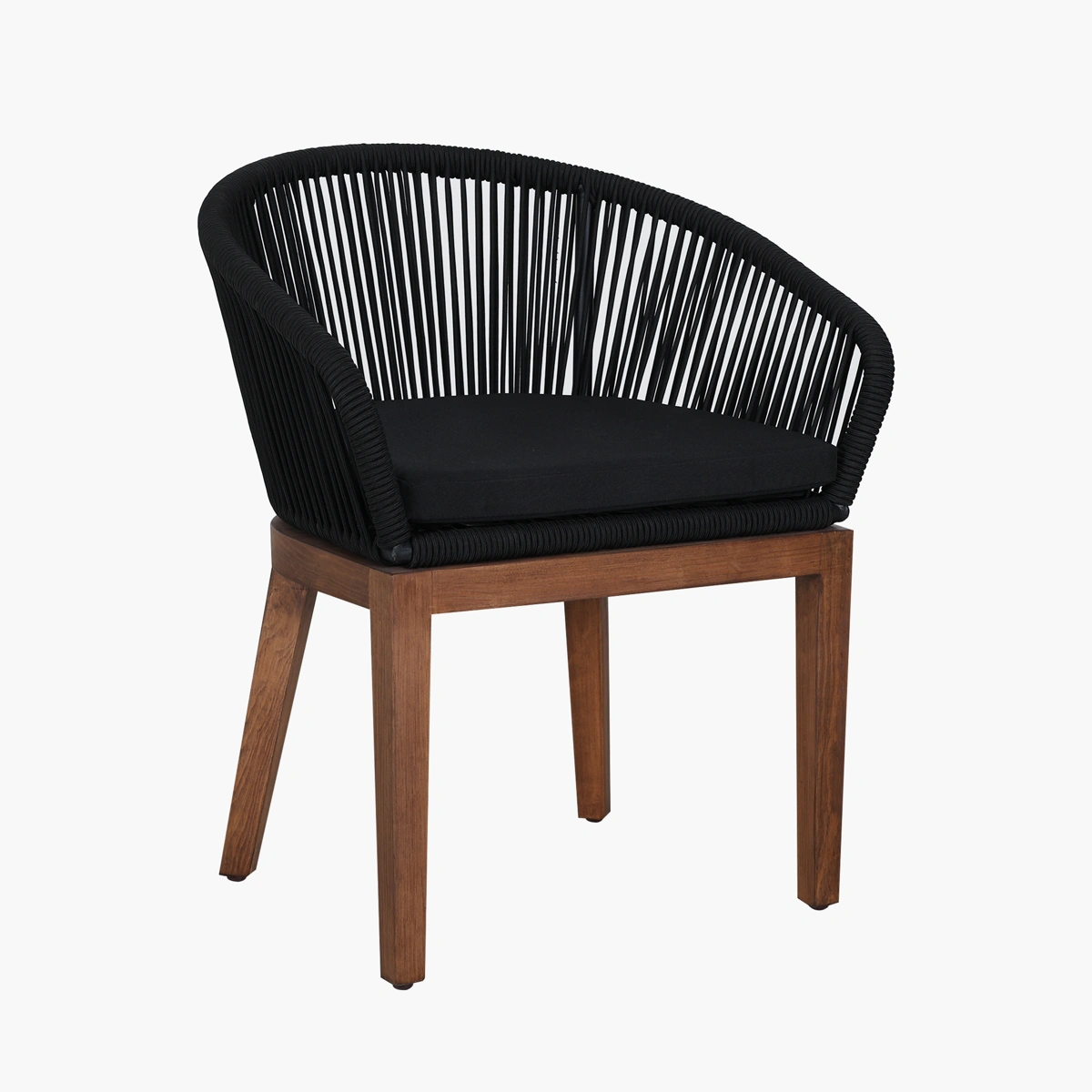 Silla Luka_7 Silla Luka - Pino sólido tono Parota, cuerda sintética negra, cojín textil acolchado