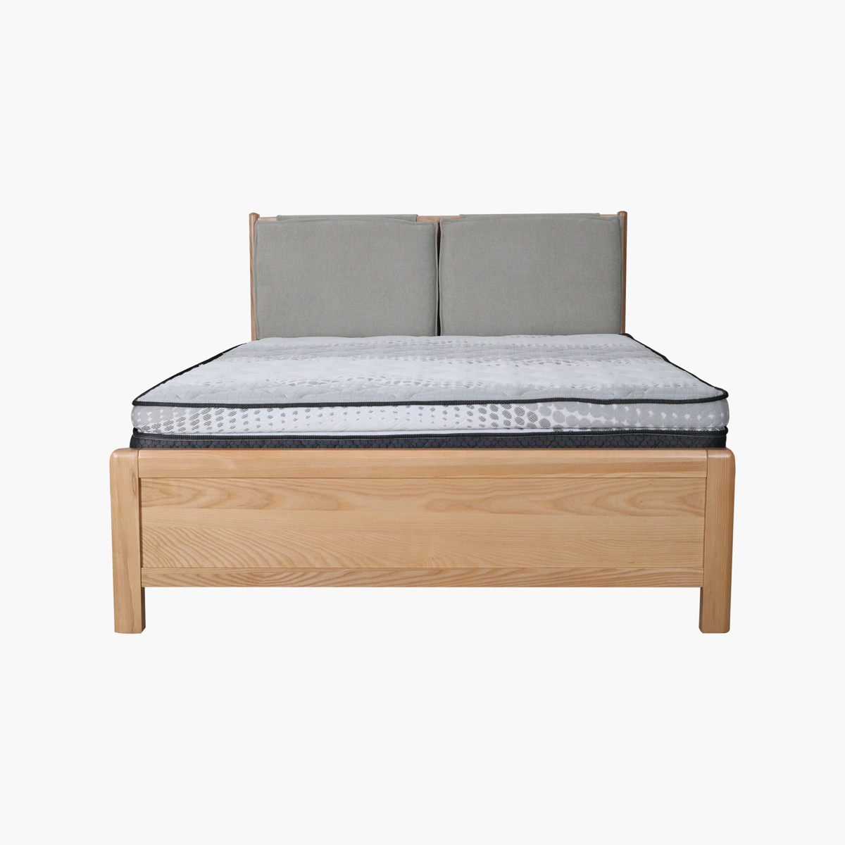 Cama Tulum QS_1 Cama Queen Size Tulum - Fresno sólido con acabado en chapa de roble