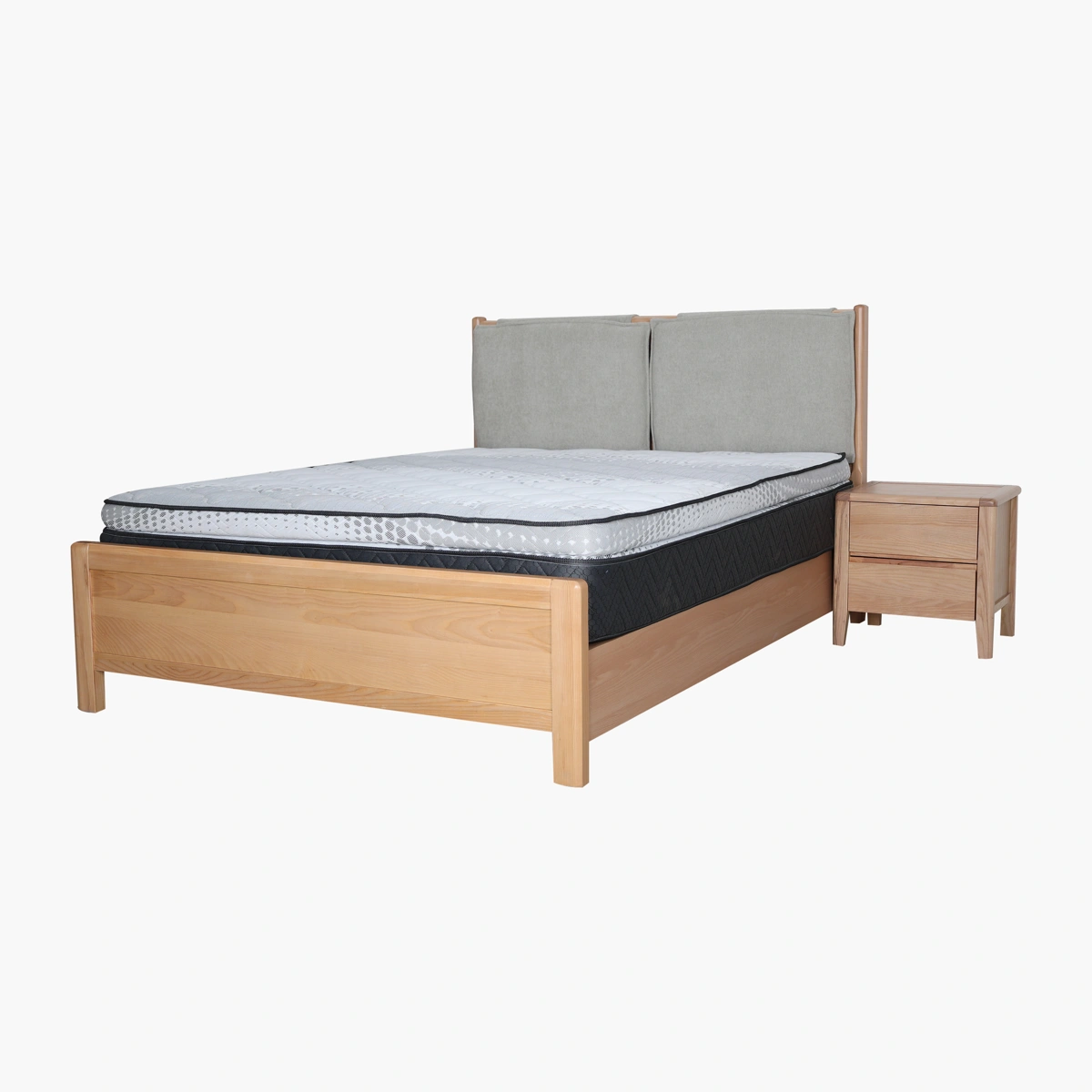 Cama Tulum Queen Size Roble_10 Recámara Tulum Queen Size - Fresno sólido con acabado en chapa de roble