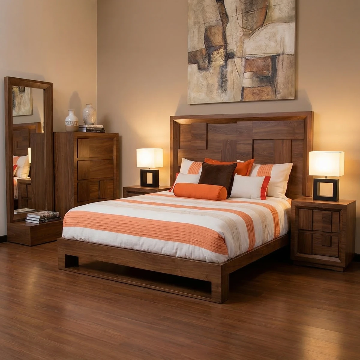 26003-Recámara-Queen-Size-Palermo-Nogal-ambientada-03 Recámara Queen Size Palermo Nogal - foto ambientada