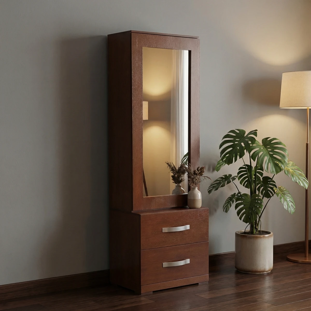 7522-Espejo-de-piso-Carmín-Tabaco-ambientada-02 Espejo de piso Carmín Tabaco - foto ambientada