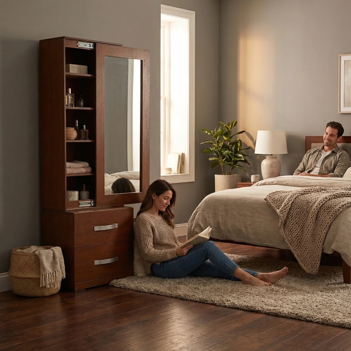 7522-Espejo-de-piso-Carmín-Tabaco-ambientadauso-05 Espejo de piso Carmín Tabaco - ambientada en uso