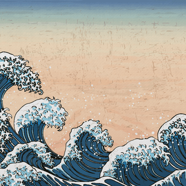 Olas-de-Kanagawa-close Canvas Cuadro Olas Kanagawa - acercamiento