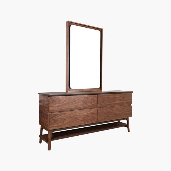 Oscar Tocador 45 Tocador y Espejo Oscar - Chapa de Nogal y Correderas de Extensión