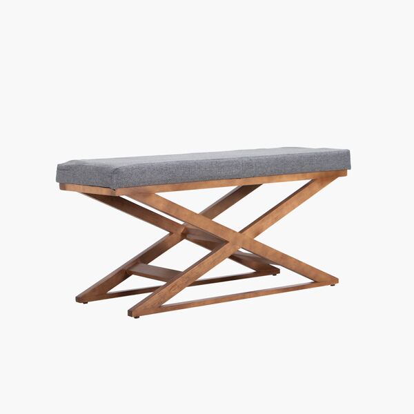 Banca-Pie de Cama Georgia Banca-Pie de Cama Georgia - Madera de Pino Sólido, Tapiz Oslo Charcoal