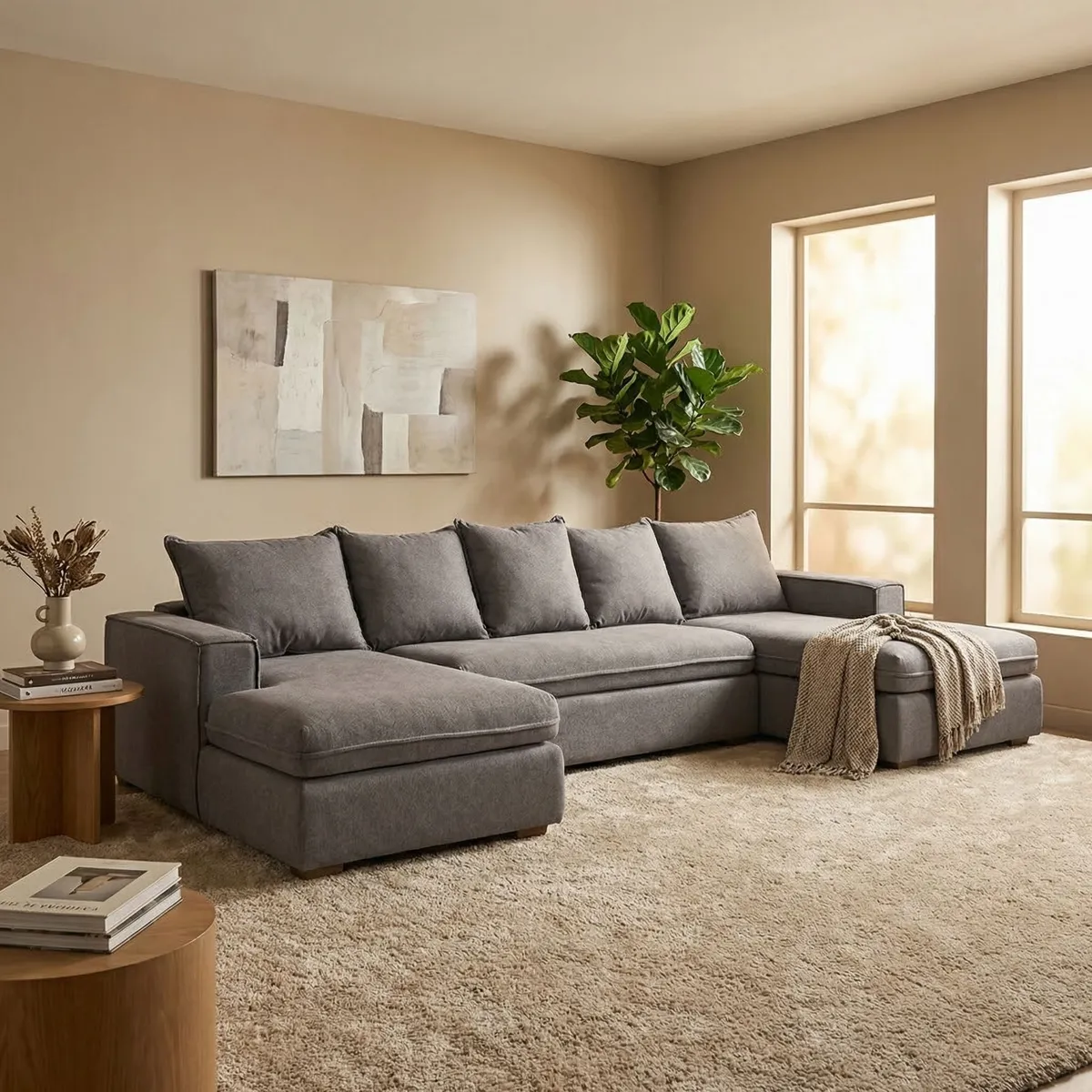 31421-Sala-Esquinera-Herradura-Barbara-3pz-Gris-ambientada-03 Sala Esquinera Herradura Barbara 3pz Gris - foto ambientada