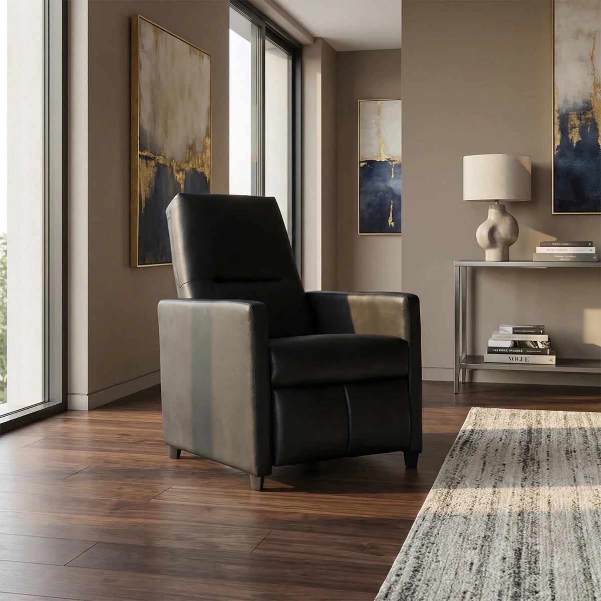 41403-Sillón-Reclinable-Bradford-Personalizable-Negro-ambientada-03 Sillon Reclinable Bradford Personalizable Negro - foto ambientada